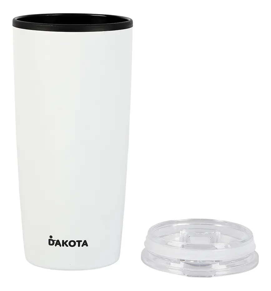 Combo 2 Vasos Térmicos 400ml Dakota V400pb Acero + Plástico Con Tapa Frio Calor Color Blanco