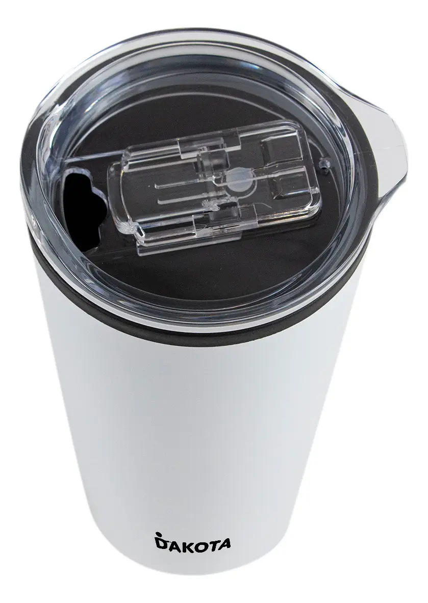 Combo 2 Vasos Térmicos 400ml Dakota V400pb Acero + Plástico Con Tapa Frio Calor Color Blanco