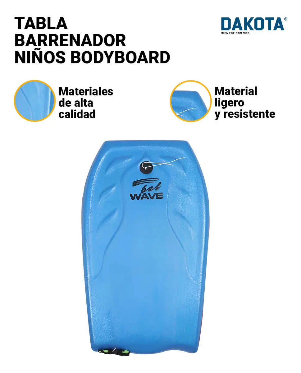 Tabla Barrenador Niños Bodyboard 73cm Playa Surf Bel Color Azul