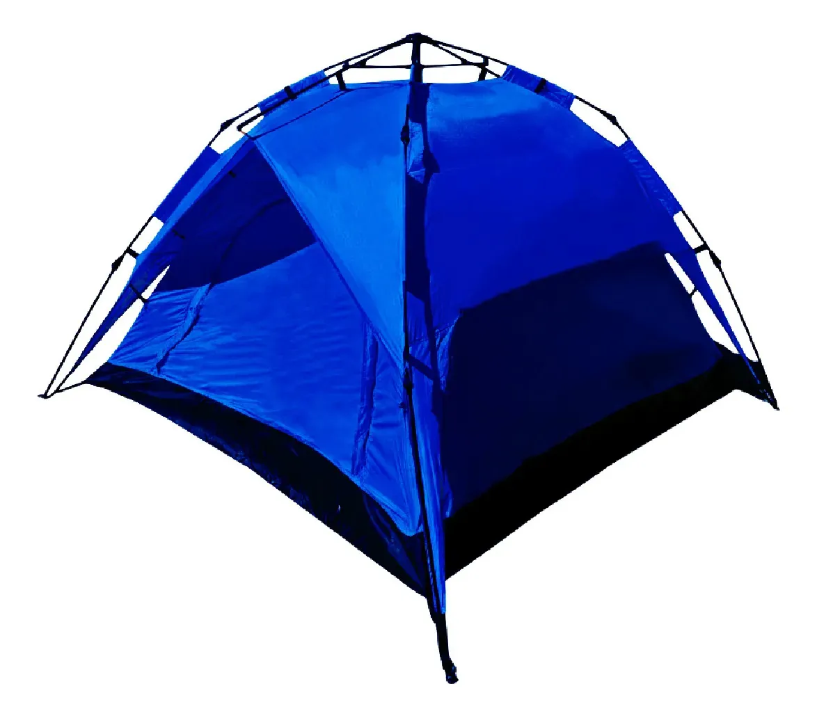 Carpa Azul Dakota Para Camping 4 Personas 2,00 X 2,00 X 1,35 M Con Techo Armado Automático