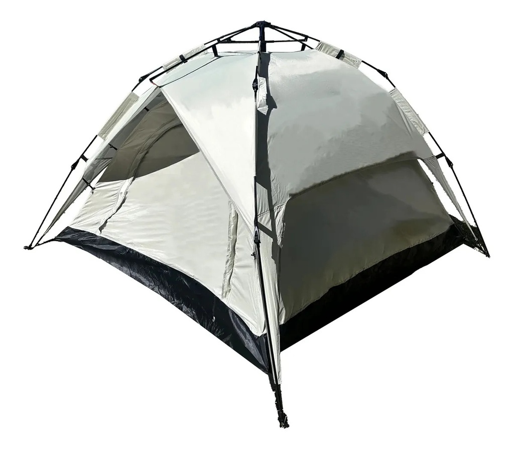 Carpa Beige Dakota Para Camping 4 Personas 2,00 X 2,00 X 1,35 M Con Techo Armado Automático