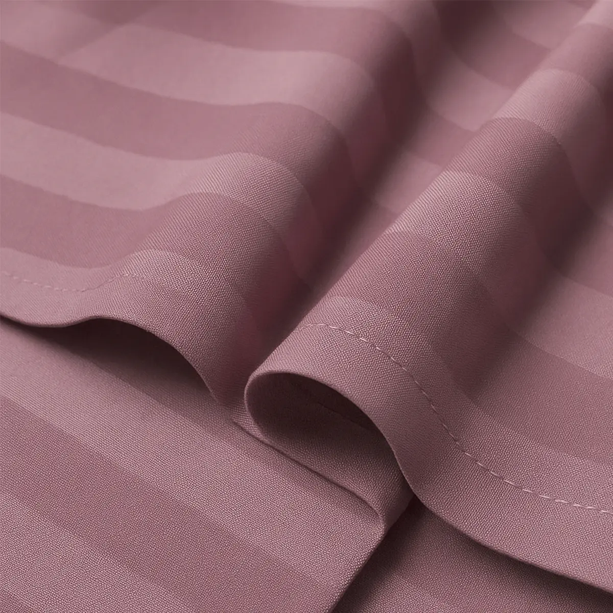 Juego De Sábanas Queen Dakota 600 Hilos Suaves Resistentes Color Rosa-rayas Diseño De La Tela Rayada