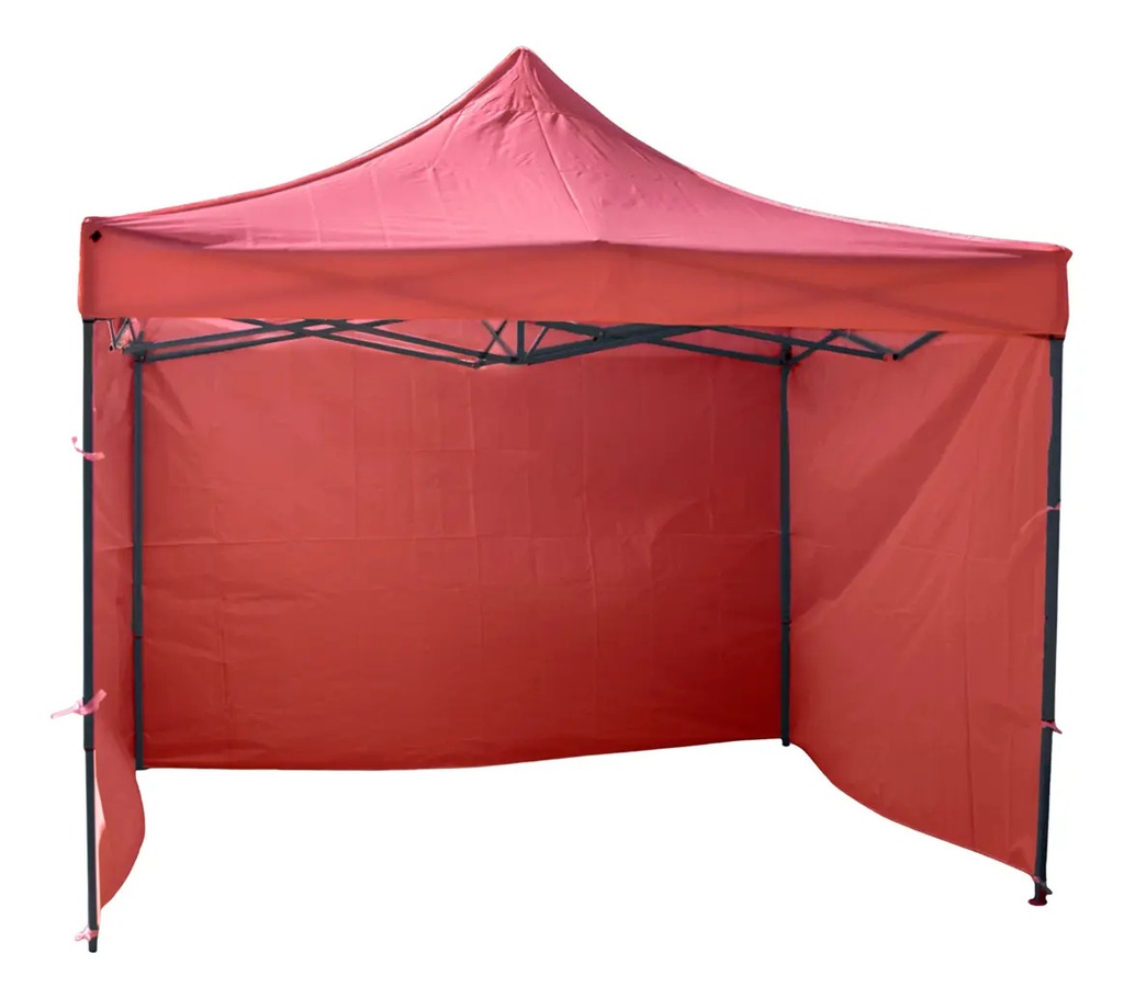Gazebo Dakota Gz33p4 3x3 Autoarmable Paredes + Puerta + Estacas + Bolso - Color Rojo