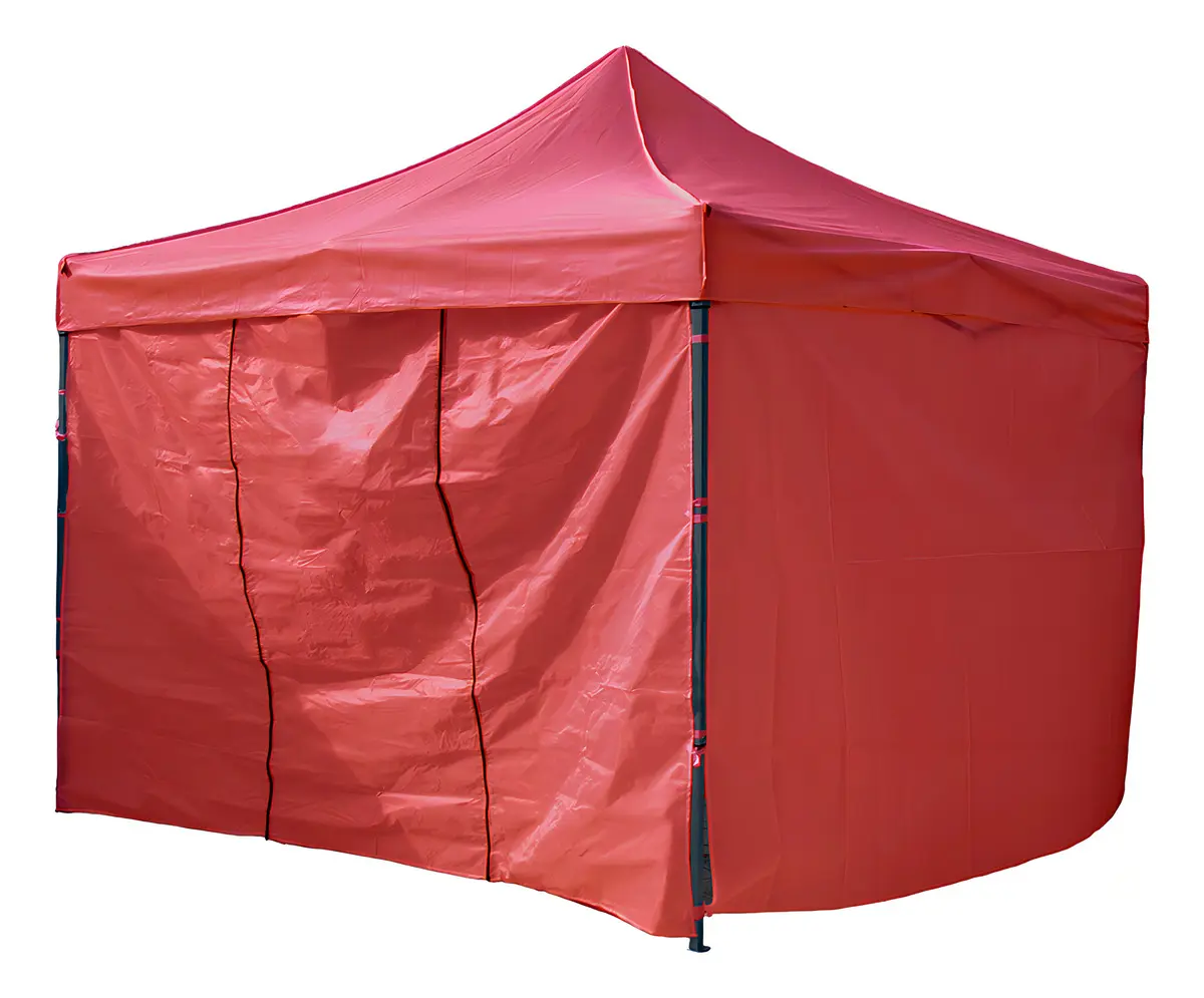 Gazebo Dakota Gz33p4 3x3 Autoarmable Paredes + Puerta + Estacas + Bolso - Color Rojo