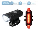 Kit Luces Usb Led Seguridad Bici Dakota 2218 Delantera Y Trasera + Color Negro