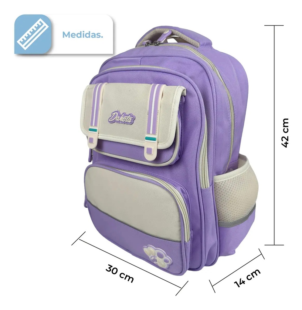 Mochila Infantil De Espalda Dakota Bag-inf003 Escolar Color Violeta