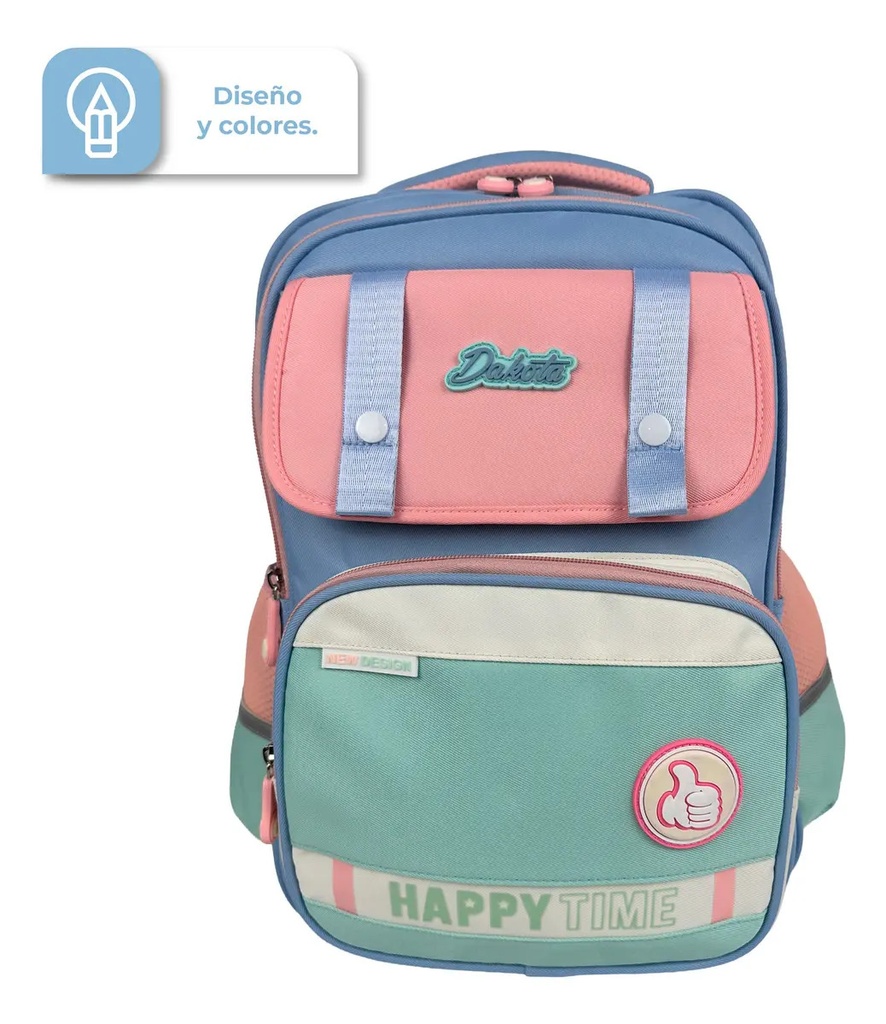 Mochila Infantil De Espalda Dakota Color Lila/verde Color Lila Verde