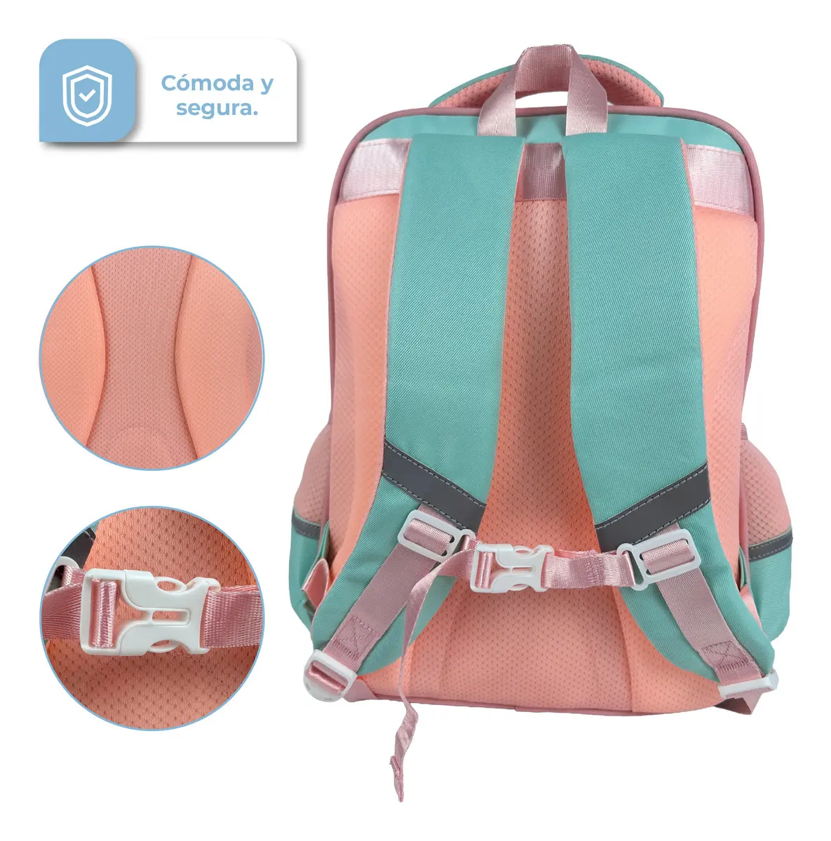 Mochila Infantil De Espalda Dakota Color Verde/ Rosa