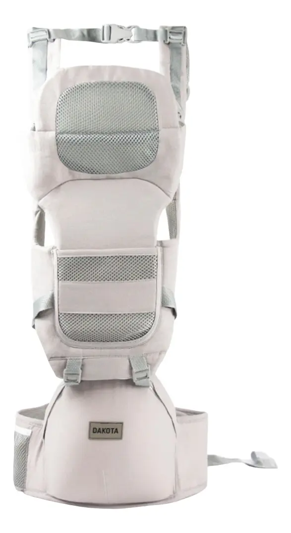 Mochila Fular Porta Bebe Canguro Multifuncional Dakota Hasta 10 Kg Color Gris Claro