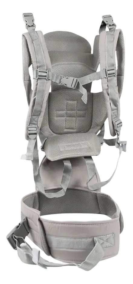 Mochila Fular Porta Bebe Canguro Multifuncional Dakota Hasta 10 Kg Color Gris Claro