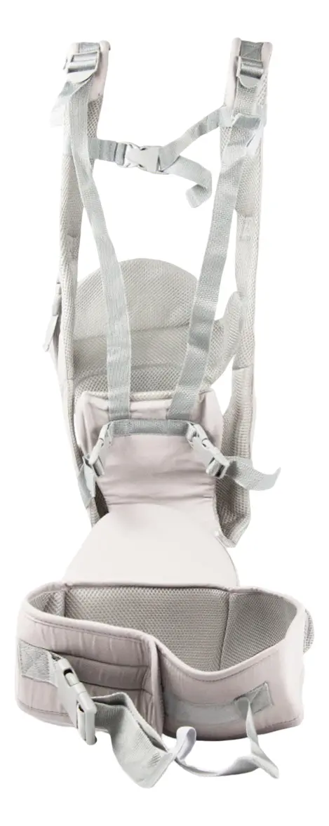 Mochila Fular Porta Bebe Canguro Multifuncional Dakota Hasta 10 Kg Color Gris Claro