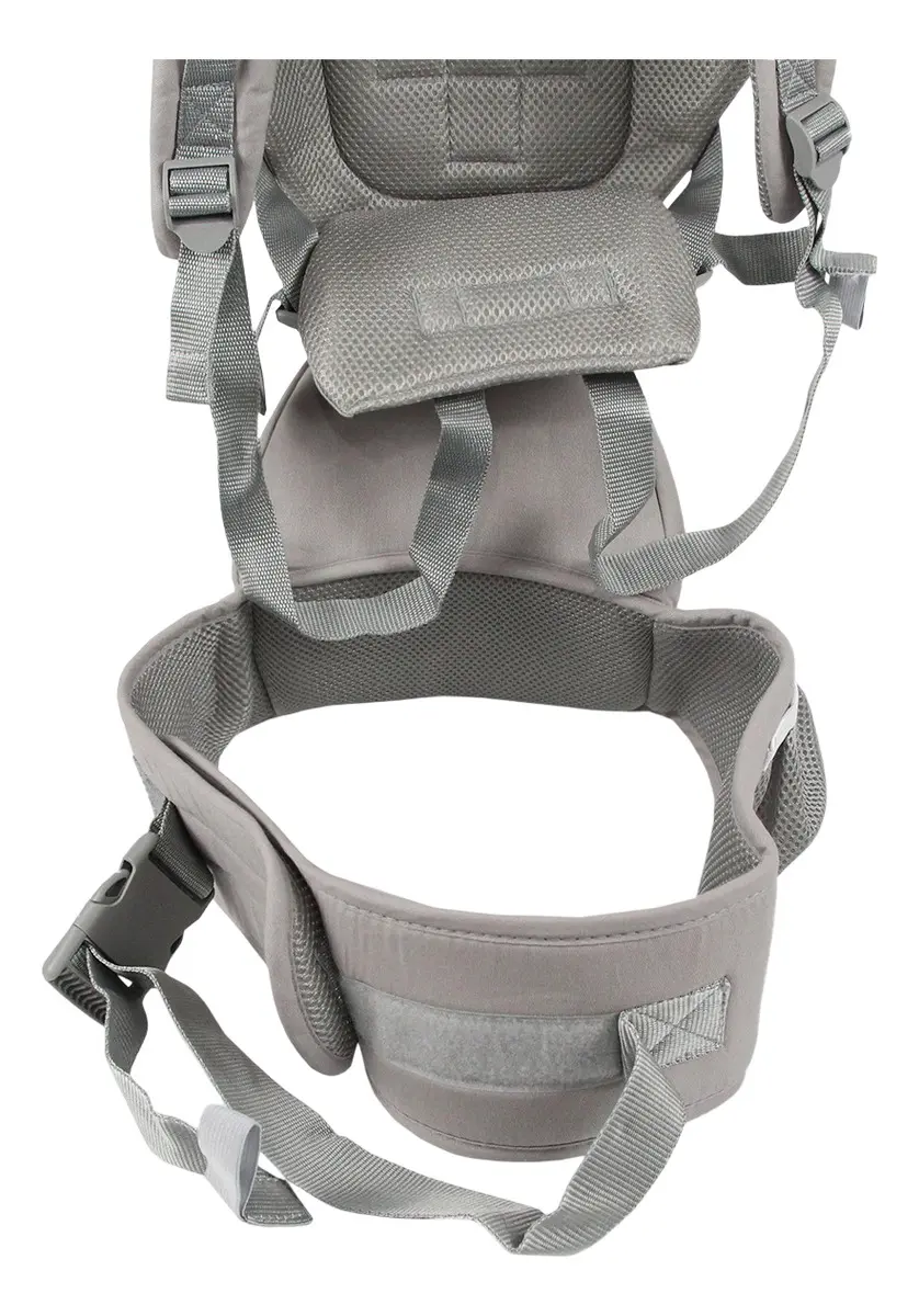 Mochila Fular Porta Bebe Canguro Multifuncional Dakota Hasta 10 Kg Color Gris Claro