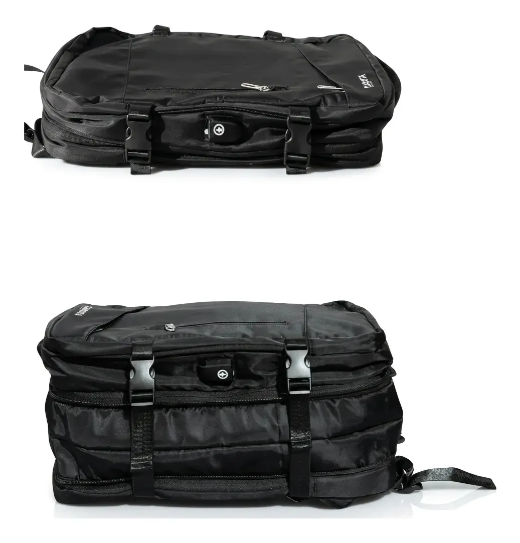 Mochila Viaje Carry On 24l Monobag Mg Calidad Deluxe Reforzada Color Negro Diseño De La Tela Liso