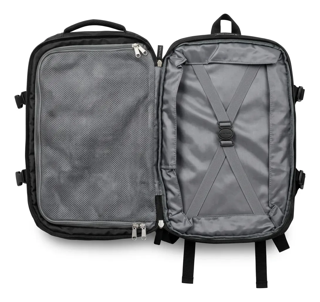 Mochila Viaje Carry On 24l Monobag Mg Calidad Deluxe Reforzada Color Negro Diseño De La Tela Liso