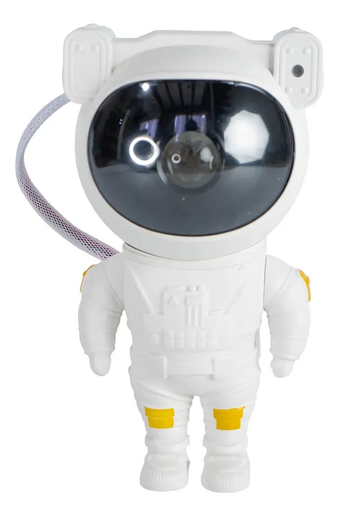 Astronauta Proyector Velador Dakota Galaxia Estrellas Lampara Luz Led Control Remoto Estructura Blanca Blanco Negro