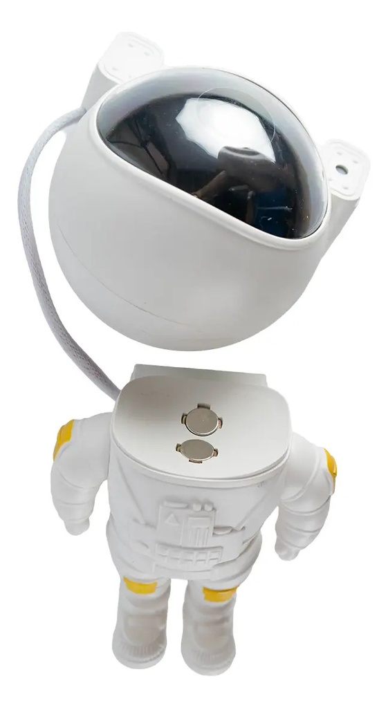 Astronauta Proyector Velador Dakota Galaxia Estrellas Lampara Luz Led Control Remoto Estructura Blanca Blanco Negro