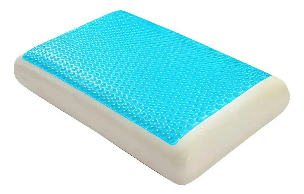 Almohada Inteligente Con Gel Dakota Viscoelástica Soporte Firme 40x60 Blanco Y Celeste Alm002 Blanco/celeste