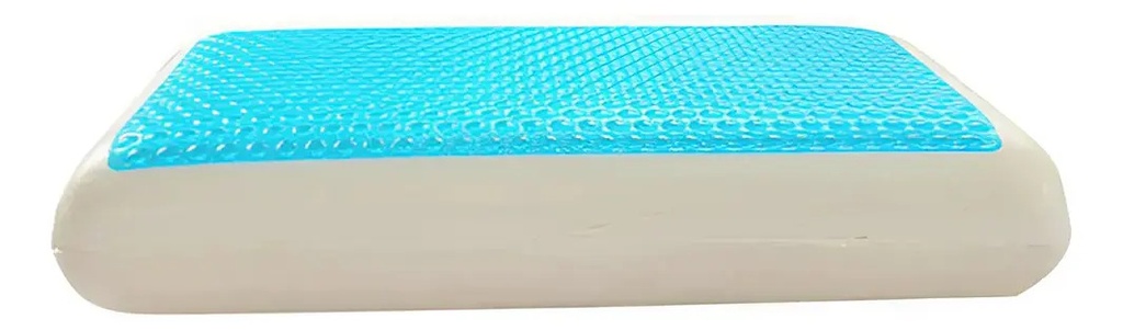 Almohada Inteligente Con Gel Dakota Viscoelástica Soporte Firme 40x60 Blanco Y Celeste Alm002 Blanco/celeste