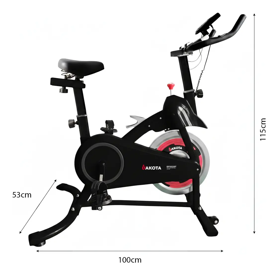 Bicicleta Fija Spinning Magnética Dakota Conexión Inalámbrica Negro