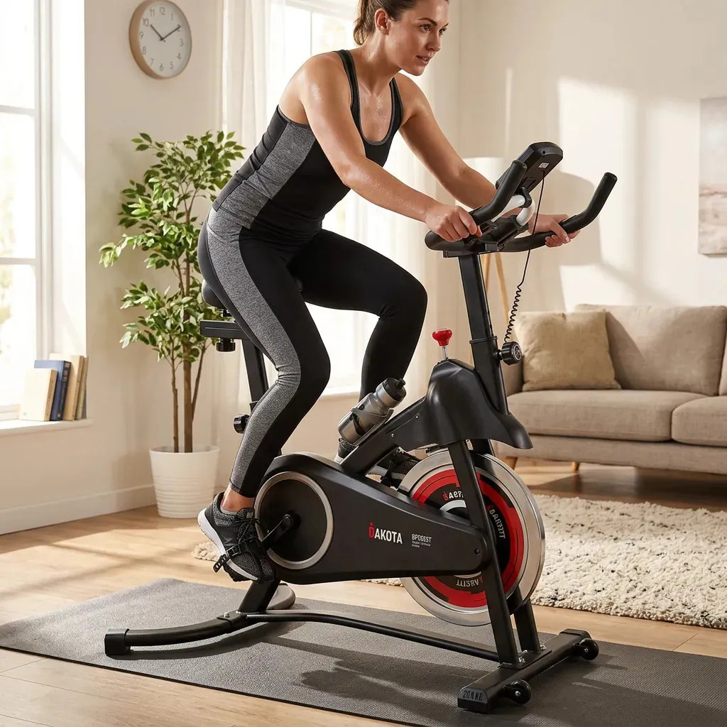 Bicicleta Fija Spinning Magnética Dakota Conexión Inalámbrica Negro