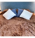 Combo 2 Almohadones Decorativos Pana Sintético Dakota Con Cierre Lavable 40x40 Beige Texturizado