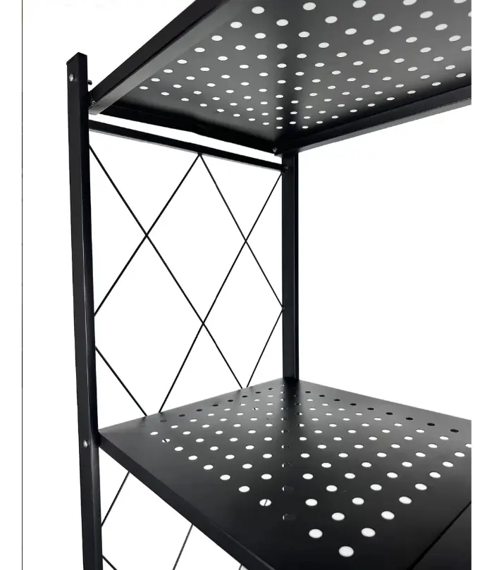 Estanteria Metalica Plegable Dakota 5 Niveles Con Ruedas Negro Mate