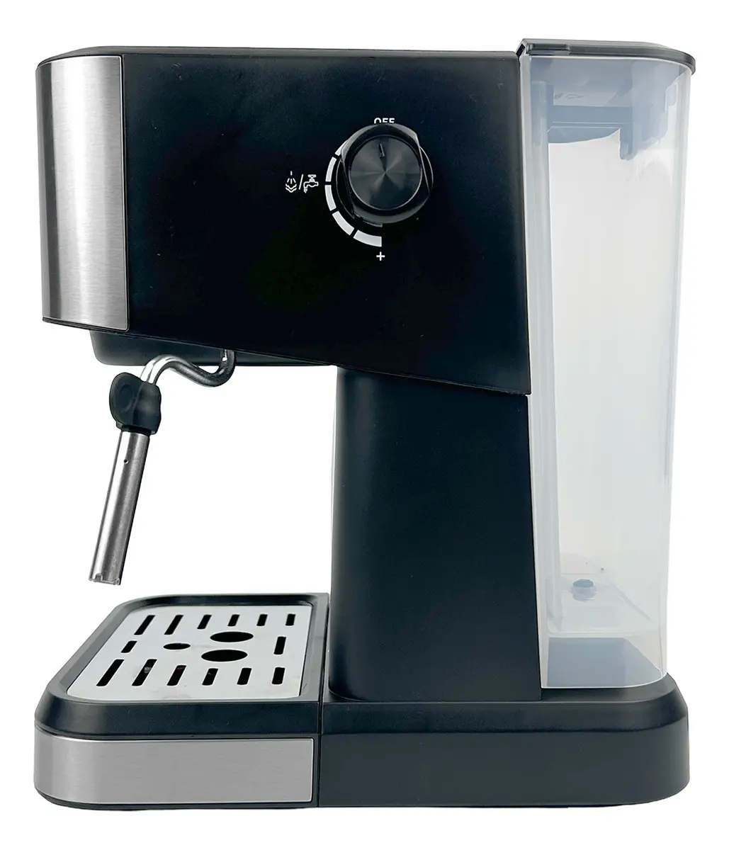 Cafetera Expresso 2 En 1 Dakota Para Capsula Cafe Molido Y Espumador De Leche Integrado Plateado