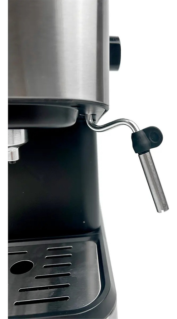 Cafetera Expresso 2 En 1 Dakota Para Capsula Cafe Molido Y Espumador De Leche Integrado Plateado