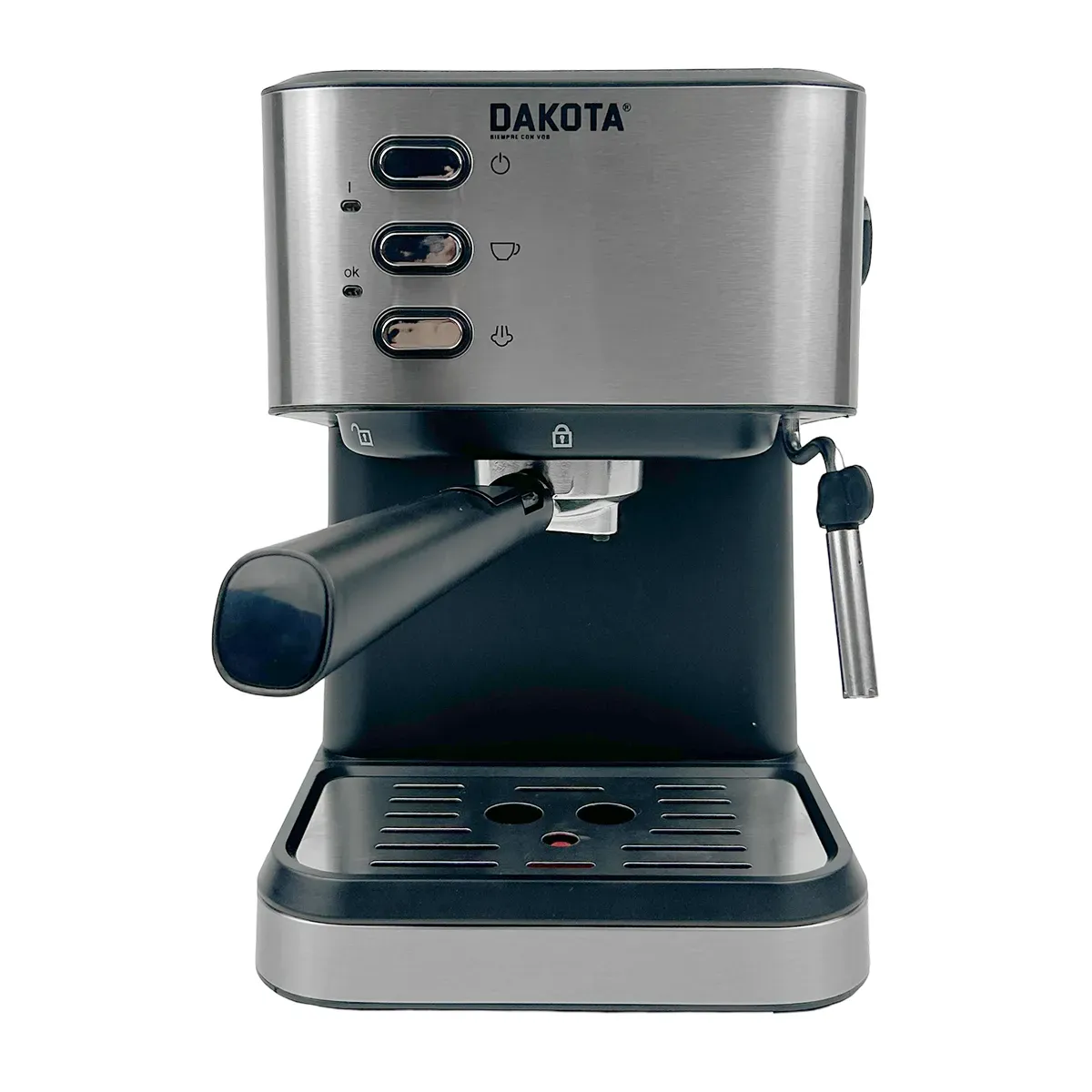 Cafetera Espresso Dakota 2 En 1 20 Bares 1.5l Con Espumador Plateado