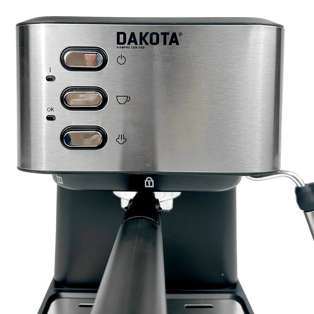 Cafetera Espresso Dakota 2 En 1 20 Bares 1.5l Con Espumador Plateado