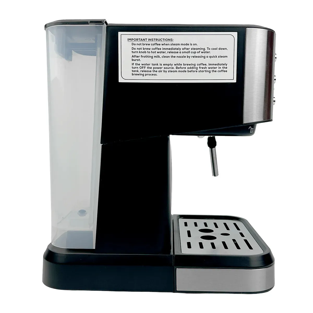 Cafetera Espresso Dakota 2 En 1 20 Bares 1.5l Con Espumador Plateado