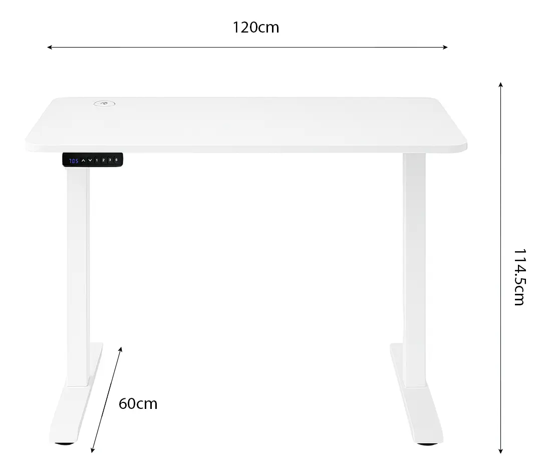 Escritorio Elevable Eléctrico Dakota Altura Regulable Blanco