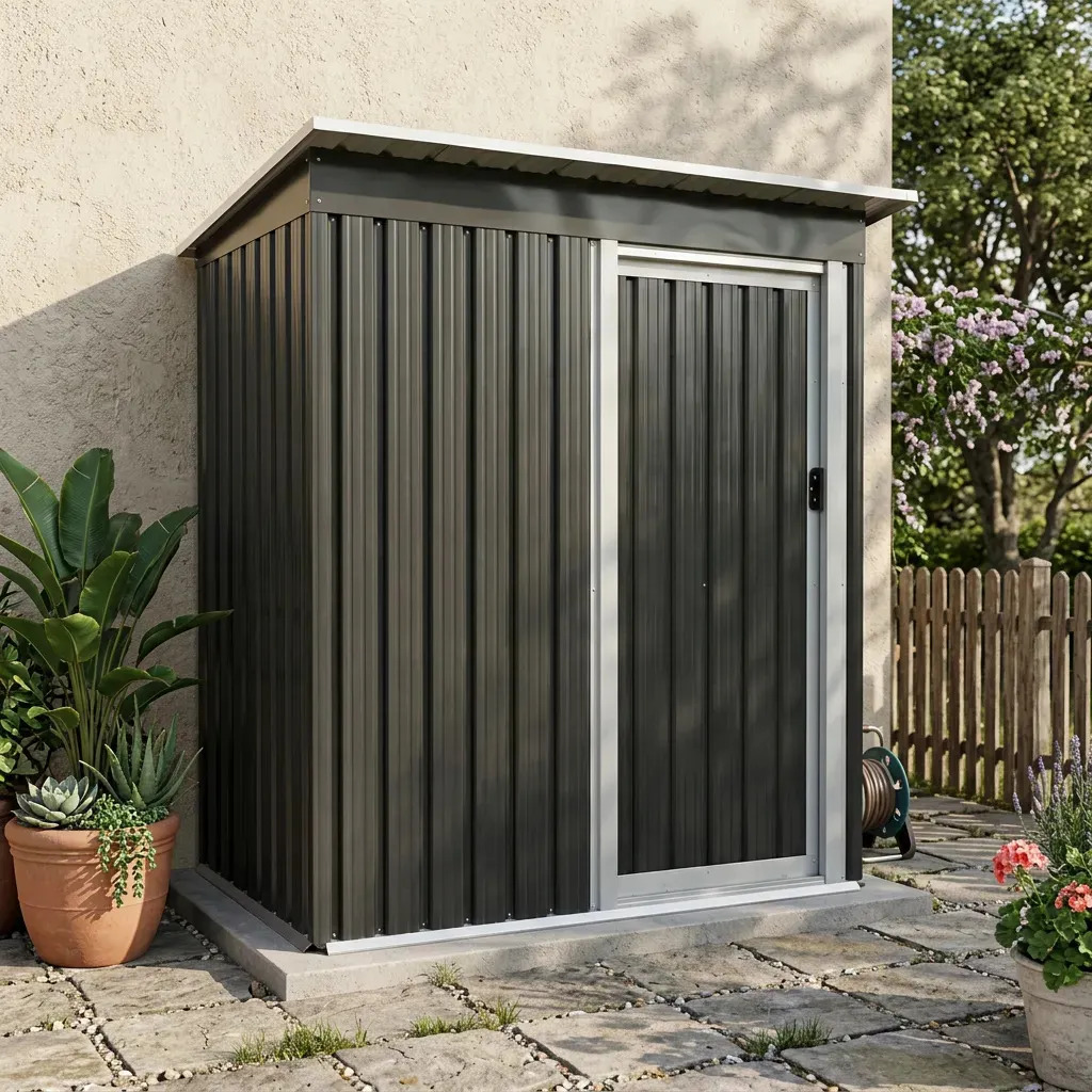 Cobertizo Dakota 182x150cm Acero Galvanizado Negro