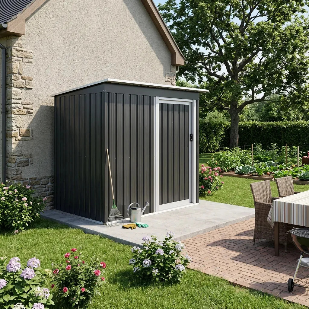 Cobertizo Dakota 182x150cm Acero Galvanizado Negro
