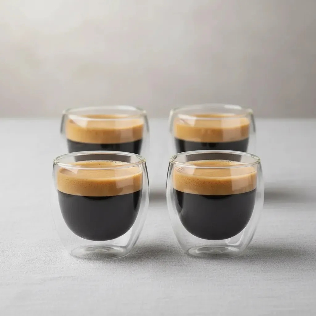 Set X4 Tazas Dakota Doble Vidrio Térmico 250ml Café Calor Frío Trasparente