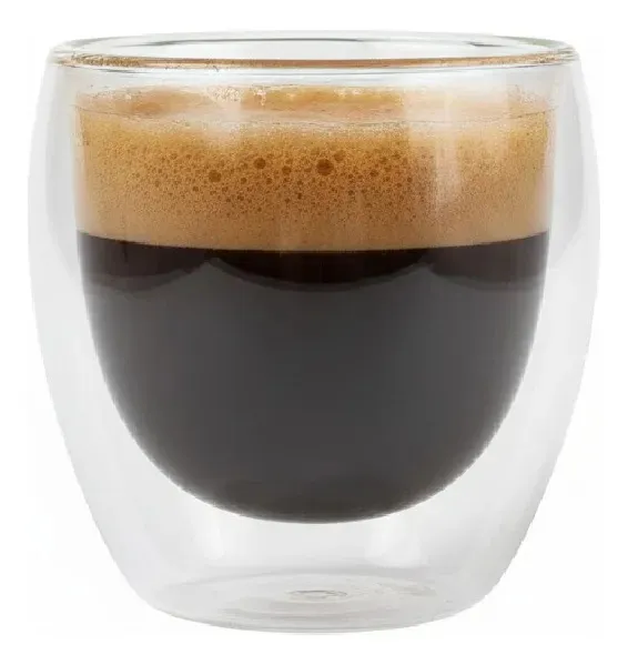 Set X2 Tazas Dakota Doble Vidrio Térmico 250ml Café Aislantes Calor Frío Transparente