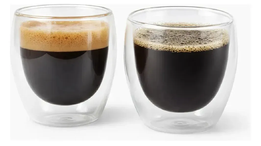Combo X2 Set X2 Tazas Dakota Doble Vidrio Térmico 250ml Café Té Capuchino Latte Vidrio Borosilicato Aislante Calor Frío Pack X4