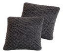Combo 2 Almohadones Terciopelo Dakota Con Cierre Lavable Color Gris Oscuro Geométrico