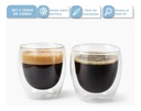 Set X2 Tazas Dakota Doble Vidrio Térmico 250ml Café Aislantes Calor Frío Transparente