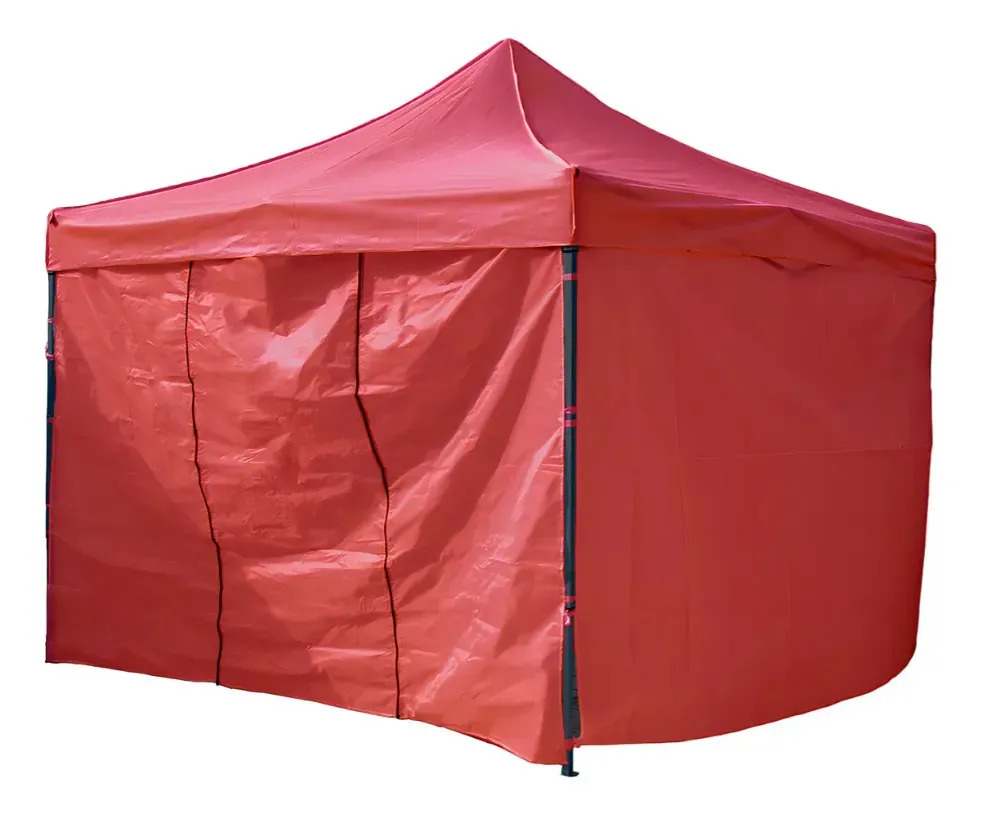 Combo Gazebo 3x3 Autoarmable Plegable Dakota Con 4 Paredes Rojo Puerta Estacas Bolso Impermeable + Carrito Plegable Multiuso Dakota 2 En 1 4 Ruedas Camping Transporte Carga