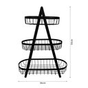 Combo Organizador Multiuso Dakota 3 Niveles + Canasto Organizador Apilable Plástico Encastrable Cocina Alacena Lavadero Baño Dormitorio Estantería Hogar Negro Blanco/negro