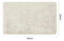 Alfombra Pelo 200x240cm Dakota Suave Antideslizante Multiuso Living Dormitorio Color Blanco 2.4 M 2 M