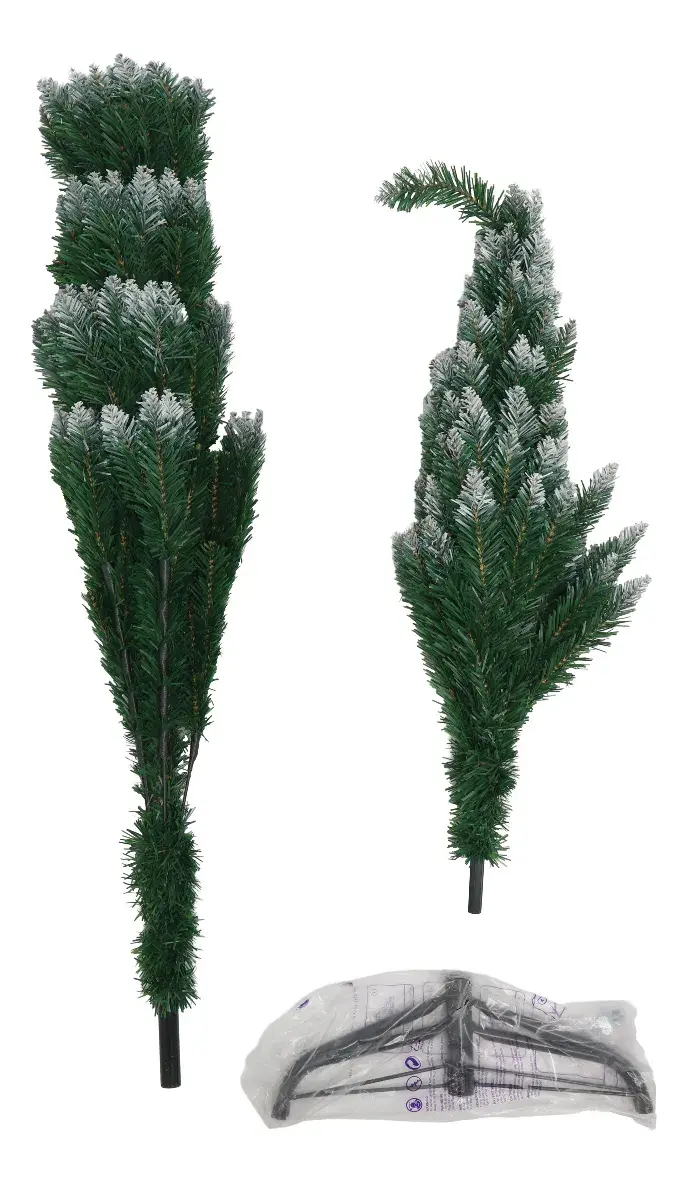 Árbol De Navidad Verde Puntas Nevadas 1,50 Metros Pino Artificial Con Base Metal Reforzada Verde Musgo