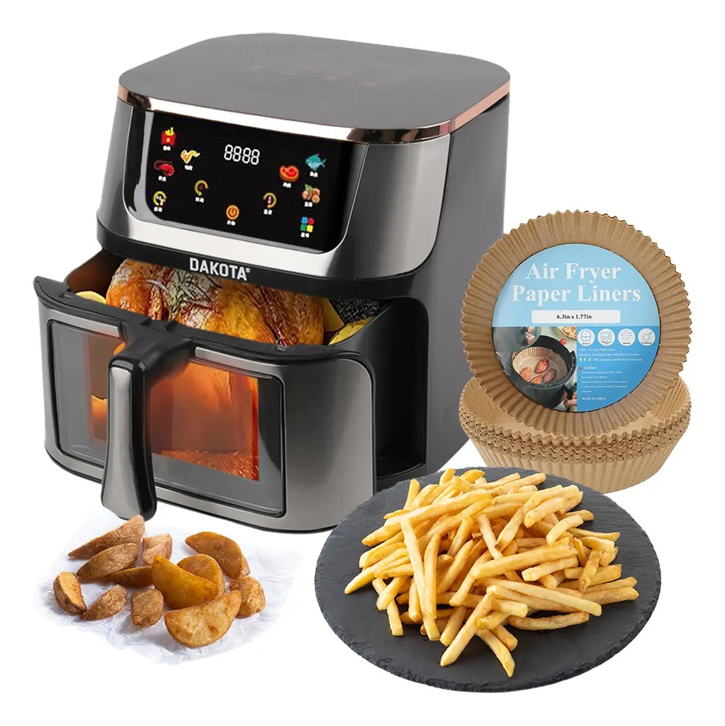 Freidora De Aire Dakota 8 Litros 1800w Digital + Papel Manteca De Regalo Air Fryer