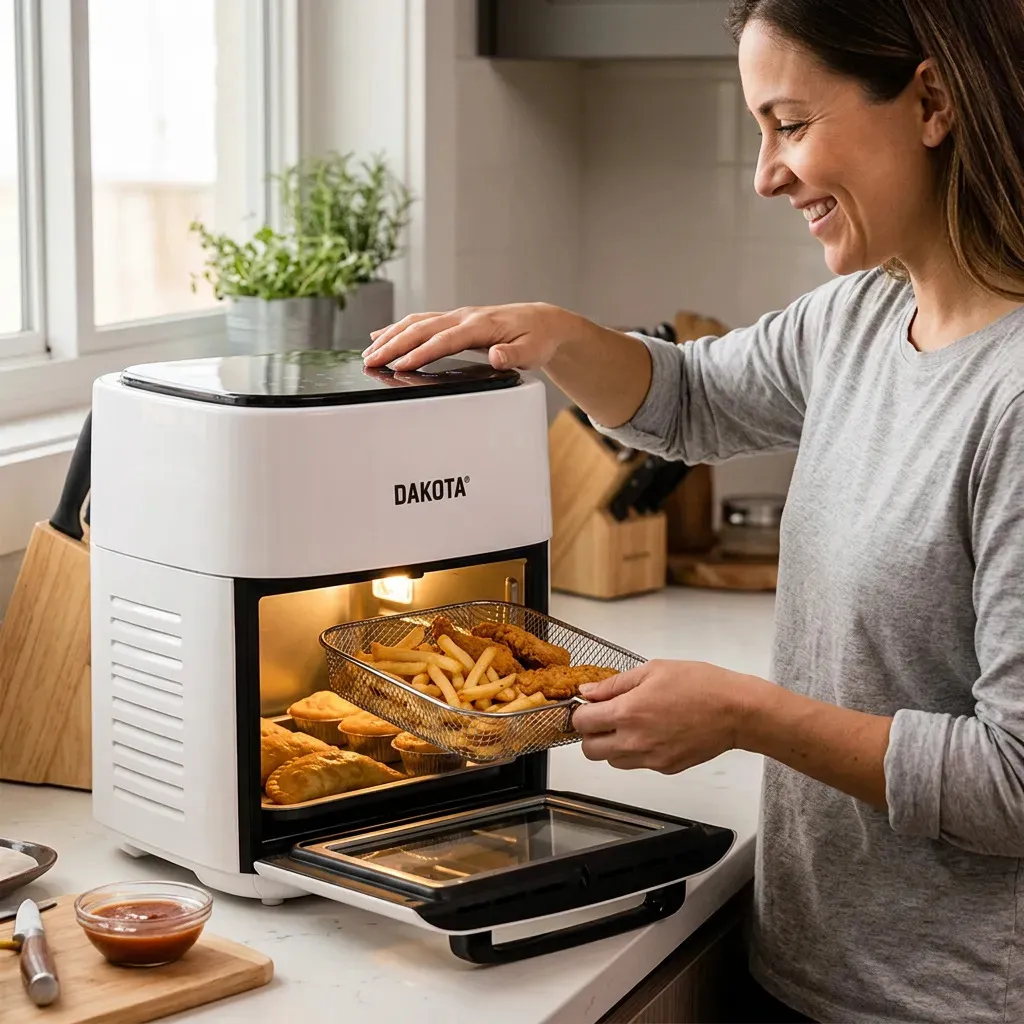 Freidora De Aire Dakota 12l Con Pantalla Táctil 2200w Cocina Rápida Saludable + Papel Manteca De Regalo Air Fryer Blanco
