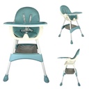 Silla De Comer Bebe 2 En 1 Portátil Alta Mesa Ajustable Celeste Dakota Fm01