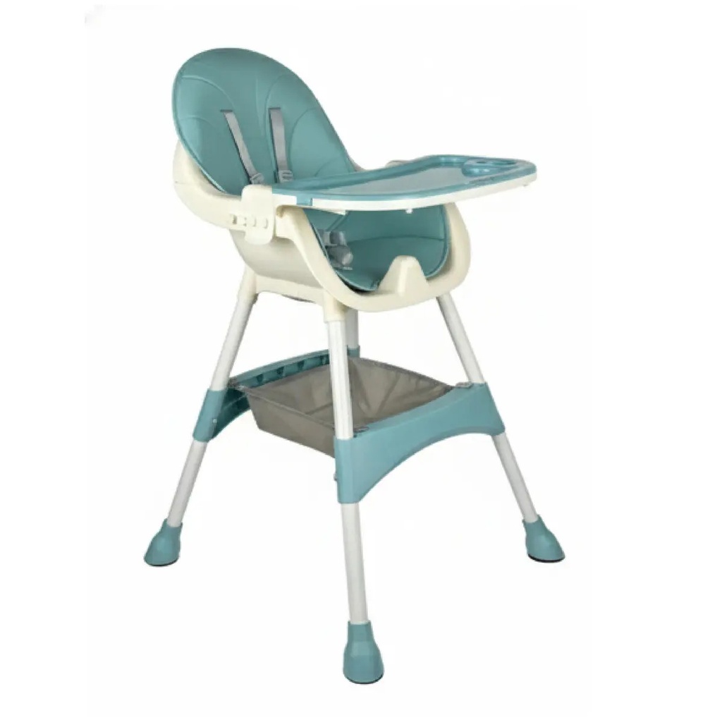 Silla De Comer Bebe 2 En 1 Portátil Alta Mesa Ajustable Celeste Dakota Fm01