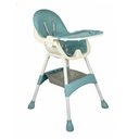 Silla De Comer Bebe 2 En 1 Portátil Alta Mesa Ajustable Celeste Dakota Fm01