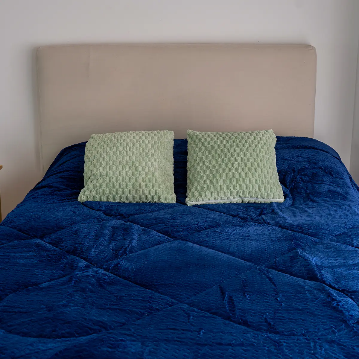 Frazada Acolchado King 200x230cm Dakota Algodón Poliéster Suave Y Cálido Color Azul