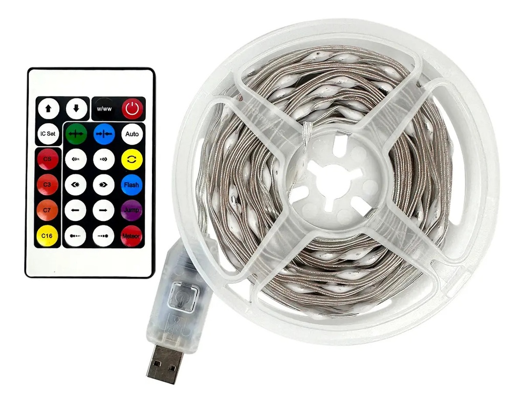 Tira Led Usb Dakota 10m Rgb Con Control Remoto